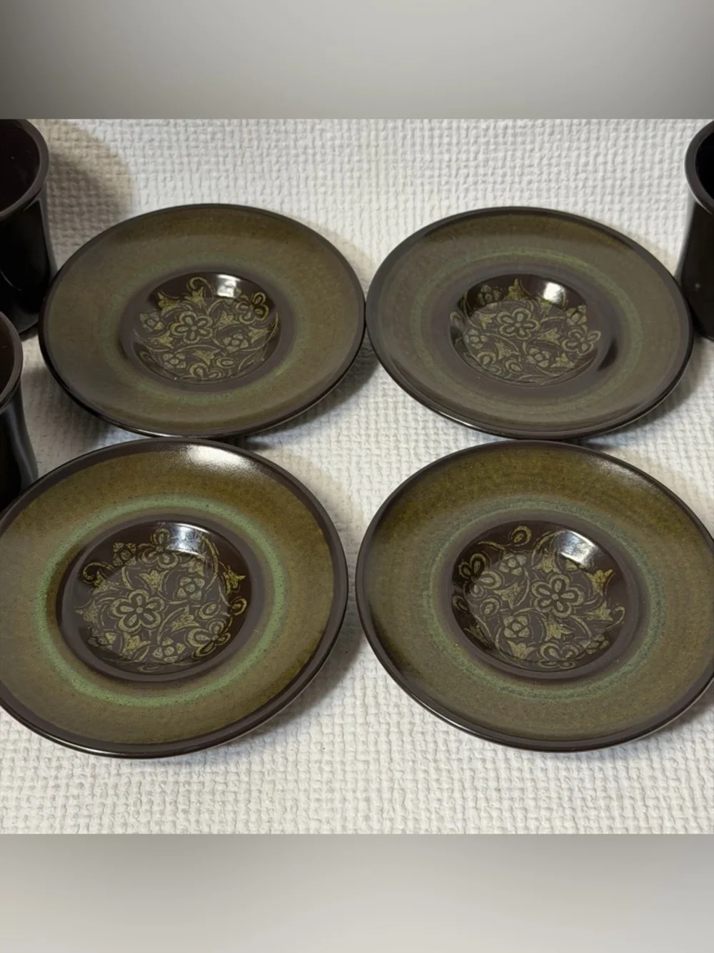 Franciscan MADEIRA Earthenware Pottery - 5 Cups & Saucers - USA
